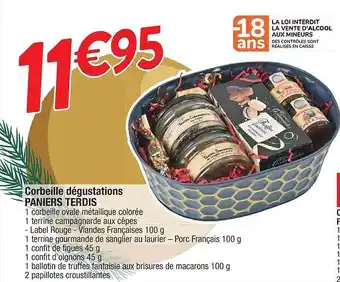 Cora x Carrefour Corbeille dégustation paniers terdis offre