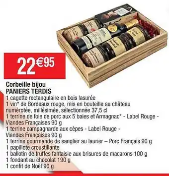 Cora x Carrefour Corbeille bijou paniers terdis offre