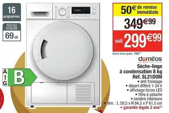 Cora x Carrefour Sèche-linge à condensation 8 kg doméos offre