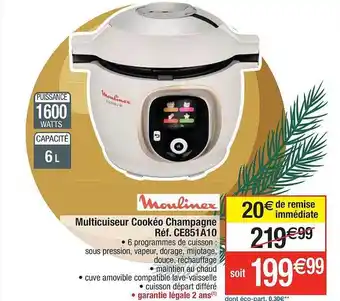 Cora x Carrefour Multi cuiseur cookéo champagne moulinex offre