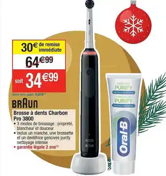 Cora x Carrefour Brosse à dents charbon pro 3800 braun offre