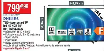 Cora x Carrefour Téléviseur smart tv led 4k hdr 65 offre