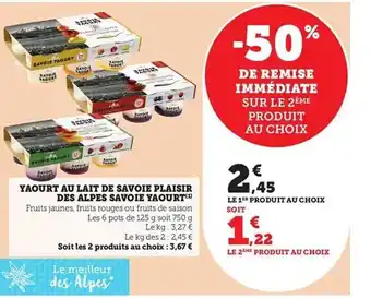 Hyper U Yaourt au lait de savoie plaisir des alpes savoie yaourt offre
