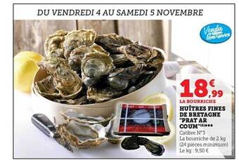 Hyper U Huîtres fines de bretagne offre