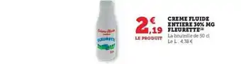 Hyper U Crème fluide entière 30% mg fleurette offre
