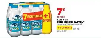 Hyper U Lait uht demi écrémé lactel offre