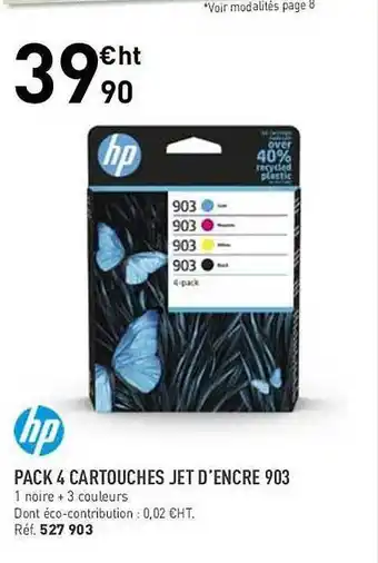 Hyperburo Pack 4 cartouches jet d'encre 903 hp offre