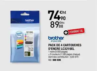 Hyperburo Brother pack de 4 cartouches d'encre lc3219xl offre