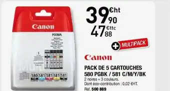 Hyperburo Canon pack de 5 cartouches 580 pgbk 581 c m y bk offre