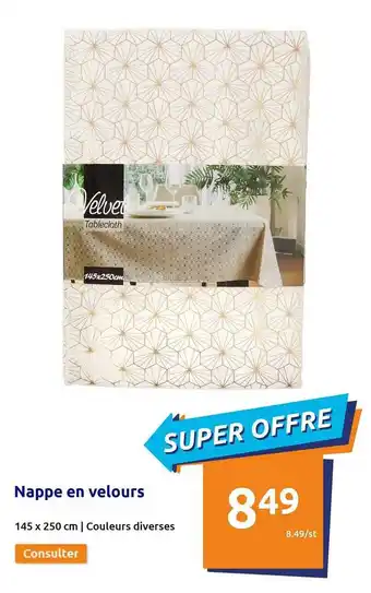 Action Nappe en velours offre