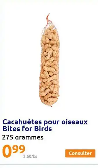 Action Cacahuètes pour oiseaux bites for birds offre