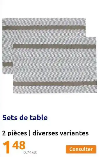 Action Set de table offre