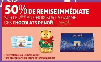 Auchan La gamme des chocolats de noël lindt offre