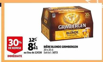 Auchan Bière blonde grimbergen offre