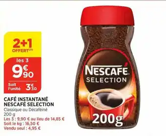 Bi1 Café instantané nescafé sélection 2+1 offert offre