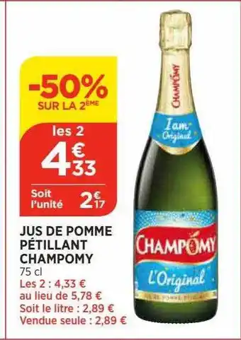 Bi1 Jus de pomme pétillant champomy -50% sur le 2ème offre
