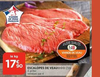 Bi1 Escalopes de veau offre