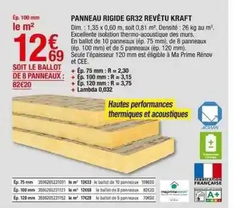 Brico Dépôt Panneau rigide gr32 revêtu kraft offre