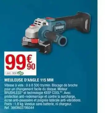 Brico Dépôt Meuleuse d'angle 115 mm erbauer offre