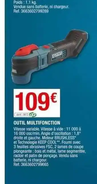 Brico Dépôt Outil multifonction erbauer offre