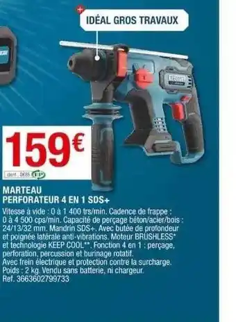 Brico Dépôt Marteau perforateur 4 en 1 sds+ offre