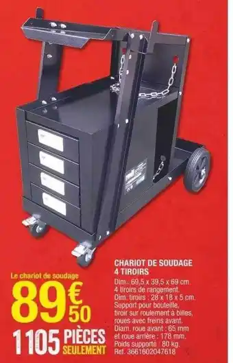 Chariot de soudage 4 tiroirs