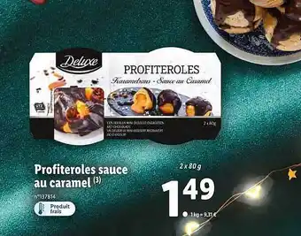 Lidl Profiteroles sauce au caramel deluxe offre