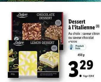 Lidl Dessert à l'italienne deluxe offre