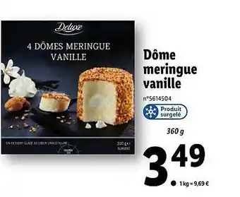Lidl Dôme meringue vanille deluxe offre