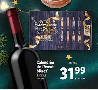 Lidl Calendrier de l'avent bières offre