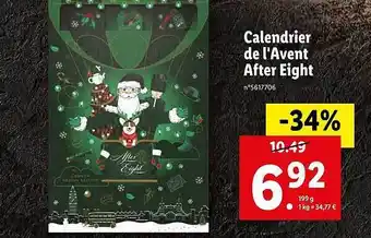 Lidl Calendrier de l'avent after eight offre