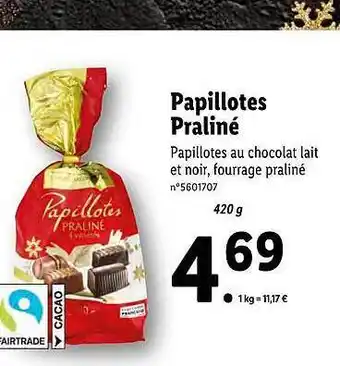 Lidl Papillotes praliné offre