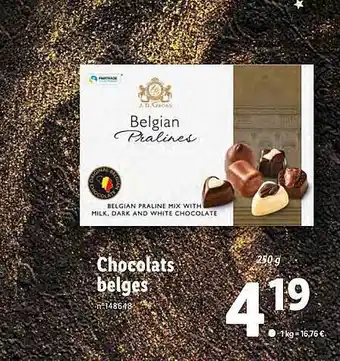 Lidl Chocolats belges offre