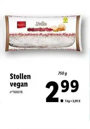Lidl Stollen vegan favorina offre