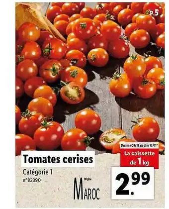 Lidl Tomates cerises offre