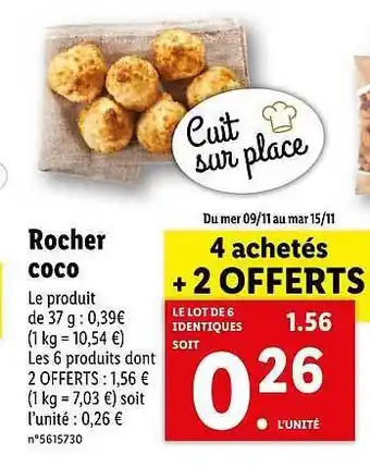 Lidl Rocher coco offre