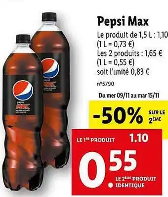 Lidl Pepsi max offre