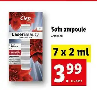 Lidl Soin ampoule cien offre