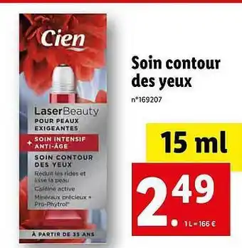 Lidl Soin contour des yeux cien offre