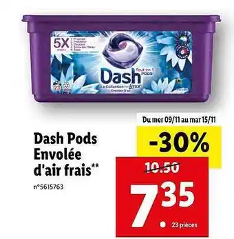 Lidl Dash pods envolée d'air frais offre