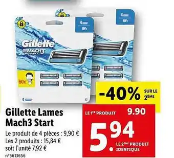 Lidl Gillette lames mach3 start offre