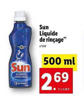 Lidl Sun liquide de rinçage offre