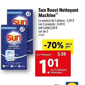 Lidl Sun boost nettoyant machine offre