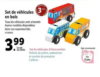 Lidl Set de véhicules en bois offre