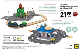 Lidl Set de rails de chargement ou poste de police en bois offre