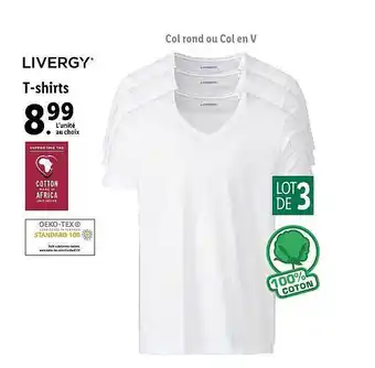 Lidl T-shirts livergy offre