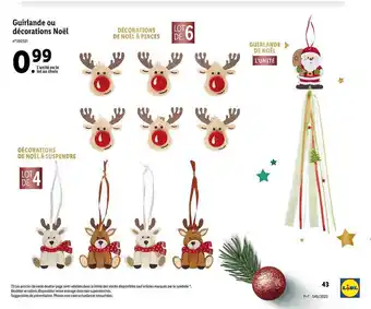 Lidl Guirlande décorations noël offre