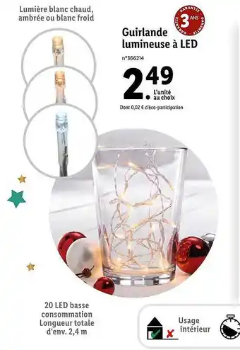 Lidl Guirlande lumineuse à led offre
