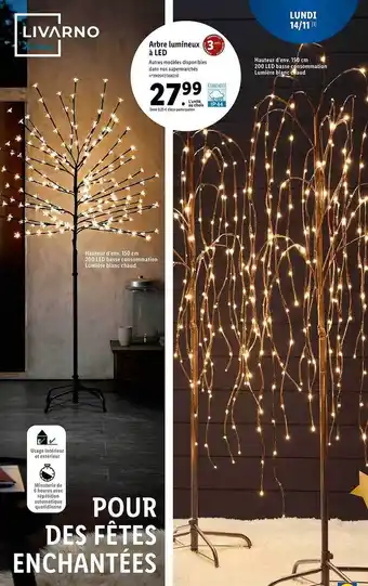 Lidl Arbre lumineux à led livarno home offre