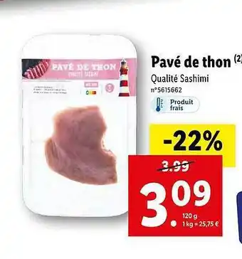 Lidl Pavé de thon offre